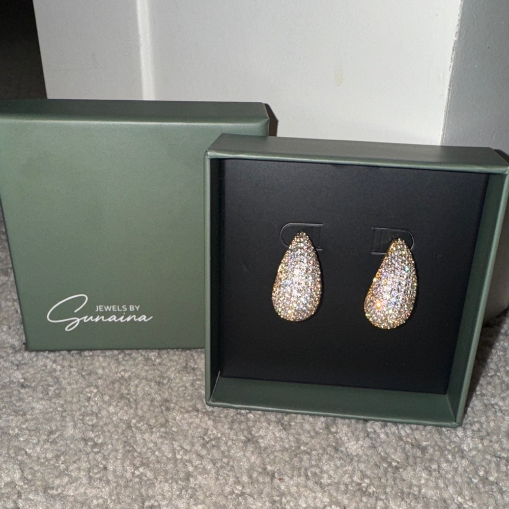 Jewels by Sunaina Narina Teardrop Earrings, gold.